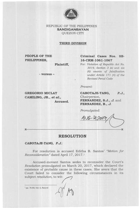 camiling scandal|REPUBLIC OF THE PHILIPPINES SANDIGANBA VAN PEOPLE .